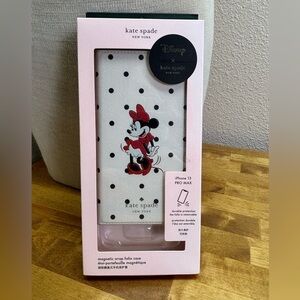 NIB Kate Spade x Disney Minnie Mouse iPhone 13 Pro Max Magnetic Folio Case